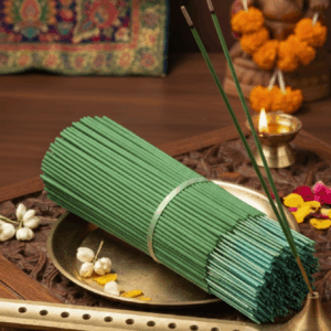 Power Fragrance Green Incense Sticks (Agarbatti) - Large Pack with FREE Stainless Steel Ash Catcher Incense Holder 1 kg