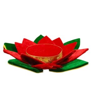 Lotus Aasan (Red) / Lotus Kamal Aasan for Varlaxmi Saraswati Devi Margshirsha Durga Maa Lakshmi Ganpati Idol Pooja/Navratri Diwali Festival Munj Lagn Shadi Haldi Rukhvat Decoration Items