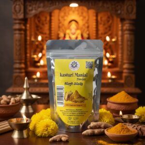 JP Pure Kasturi Manjal Powder (Wild Turmeric) - Non-Staining Haldi for Glowing Skin, Ubtan, and Sacred Pooja Rituals