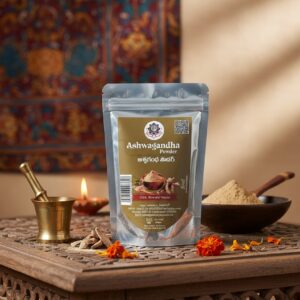 JP Pure Ashwagandha Powder (Withania Somnifera) – Organic Root Powder for Stress Relief, Energy & Vitality(100gm)