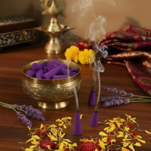 Calming Lavender Fragrance Dhoop Cones - Aromatic Incense for Relaxation, Meditation & Stress Relief