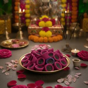 Premium Gulab (Rose) Havan Dhoop Cups - Natural Aromatic Incense for Pooja, Meditation & Home Fragrance(pack of 108p/1kg)