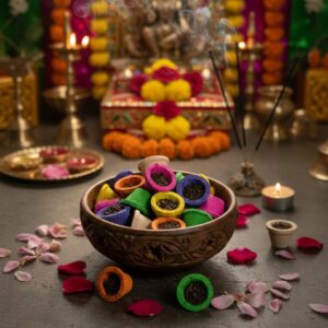 Luxury Assorted Dhoop Cups Set - Kewda, Rose, Sandalwood & Lavender Incense for Puja, Meditation & Aromatherapy (Pack of 108 pieces/1kg)