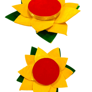 Lotus Aasan (Yellow) / Lotus Kamal Aasan for Varlaxmi Saraswati Devi Margshirsha Durga Maa Lakshmi Ganpati Idol Pooja/Navratri Diwali Festival Munj Lagn Shadi Haldi Rukhvat Decoration Items