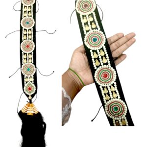 Readymade jada with mogra and beads traditional theme jadai 24 inch for teens,kids,deity vigrah 001
