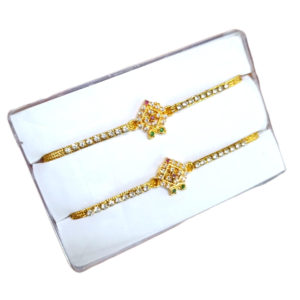 Traditional Rectangle Plain Basikalu Basikam Basingam with Free Kalyana Bindi Pack and Handmade Thazampoo Maroon Kumkum, Ethnic Theme, 1 Pair (Bs009)