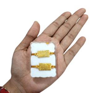 Traditional Rectangle Plain Basikalu Basikam Basingam with Free Kalyana Bindi Pack and Handmade Thazampoo Maroon Kumkum, Ethnic Theme, 1 Pair (Boa3)