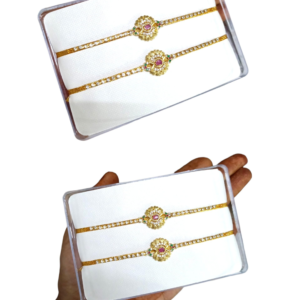 Traditional Rectangle Plain Basikalu Basikam Basingam with Free Kalyana Bindi Pack and Handmade Thazampoo Maroon Kumkum, Ethnic Theme, 1 Pair (Bs0002)