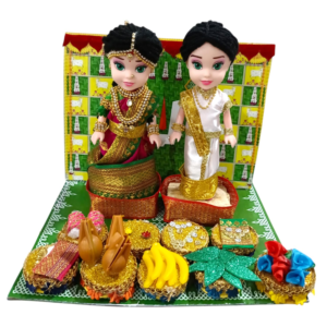 latest handmade traditional indian costume engagement/marriage dolls full set (8*7 inches)(r1nvp)