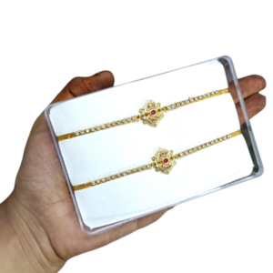 Traditional Rectangle Plain Basikalu Basikam Basingam with Free Kalyana Bindi Pack and Handmade Thazampoo Maroon Kumkum, Ethnic Theme, 1 Pair (Bs002)