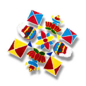 Latest Ready to use Rangoli Mat Handmade and Handcrafted I Rangoli mat for homedecor and Office Decor (3 ft)(Made in India)| Artificial Ready to use Rangoli mat for Home and Office Decora(11 pc set )