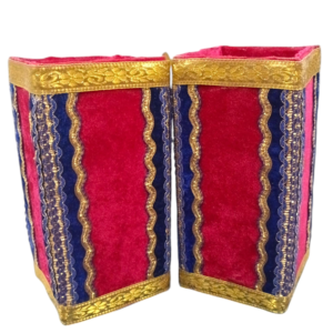 Handmade Wooden Decorated Banana Tree Stands for Pooja /Banana Plant Stand /Varalakshmi Decorative Banana Stem Stand | Banana Plant Stand Holder For Pooja, Set of 2, (Rani.n with Gold)