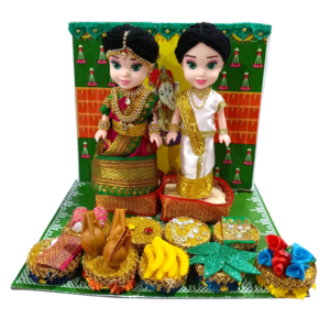 latest handmade traditional indian costume engagement/marriage dolls full set (8*7 inches)(r2g)